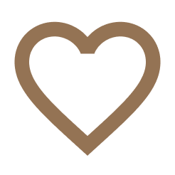 Heart icon representing care and support